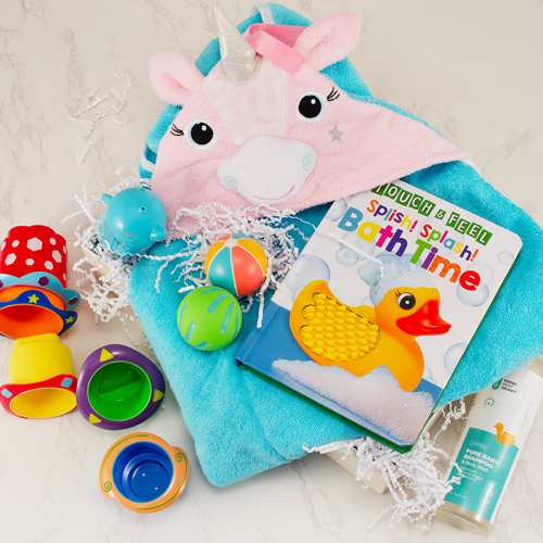 Baby Girl Bath Gift Set-Bath Time Gift Basket For Baby Girl