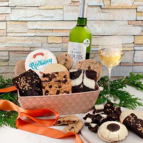 - Birthday Wine And Cookie Basket For Mom | White Wine N Baked Treats