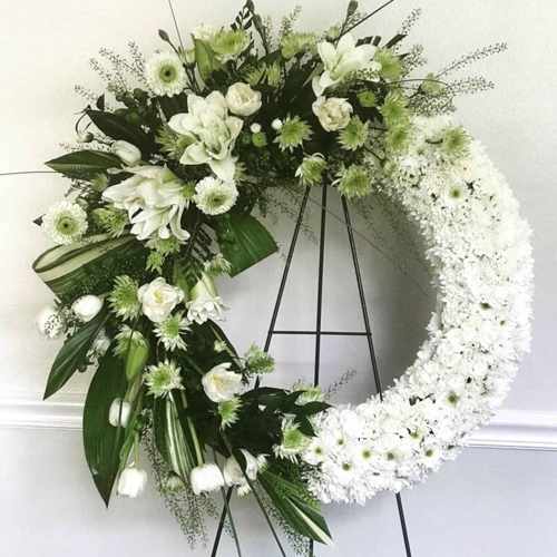 Funeral Flowers Delivery -Wreath  Gift Basket