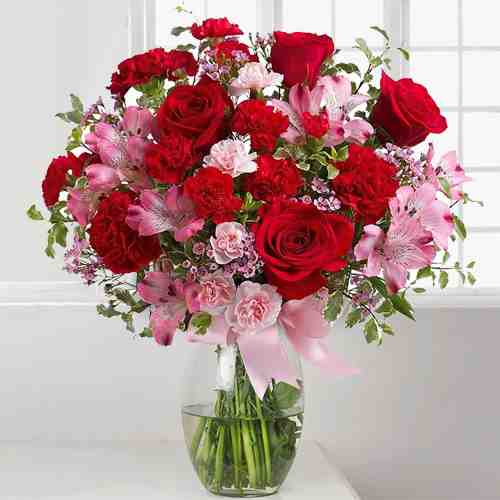 Celebrating Love Rose Carnation-Send Flower For Anniversary