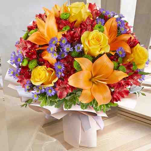 Brighten The Day Bouquet-Sending Flowers To Work For Girlfriend