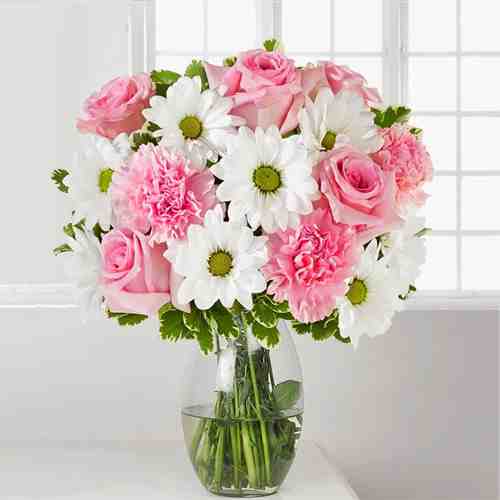 - Flowers You Send For A Dad | Daisies And Rose Arrangement