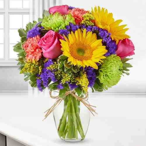 Sunflower Arrangement-Happy Birthday With Flowers Wishes