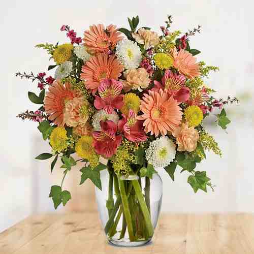 Pastel Flower Arrangement-Giving Flowers To A Female Friend