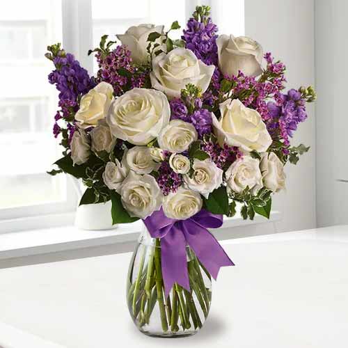 Lavender And Rose Arrangement-Sending Flowers To A Funeral