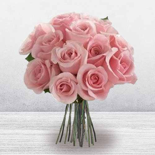 - Order Anniversary Flowers Online | 12 Pink Rose Bouquet