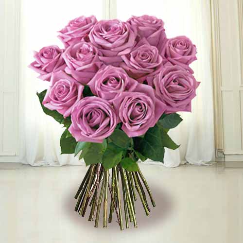 One Dozen Purple Rose-Roses For Valentine'S Day Delivery