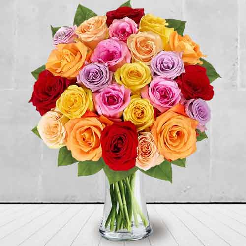 2 Dozen Mixed Rose Bouquet-Valentines Day Flowers And Gifts