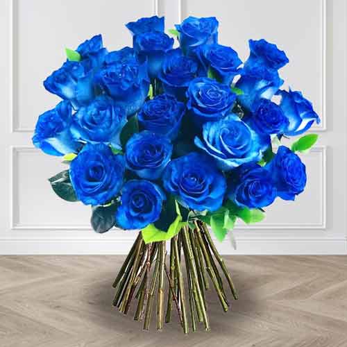 2 Dozen Blue Roses-Valentine'S Day Gifts Flowers