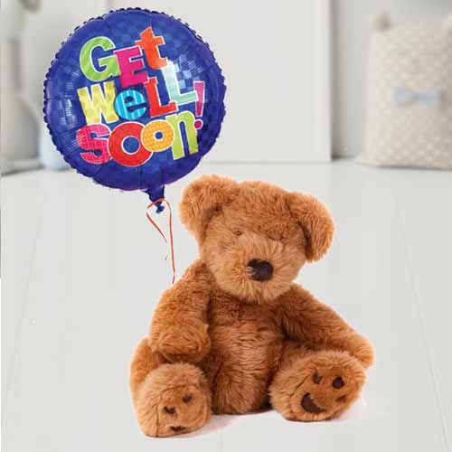 Teddy And Get Well Balloon-Balloon Gift Delivery