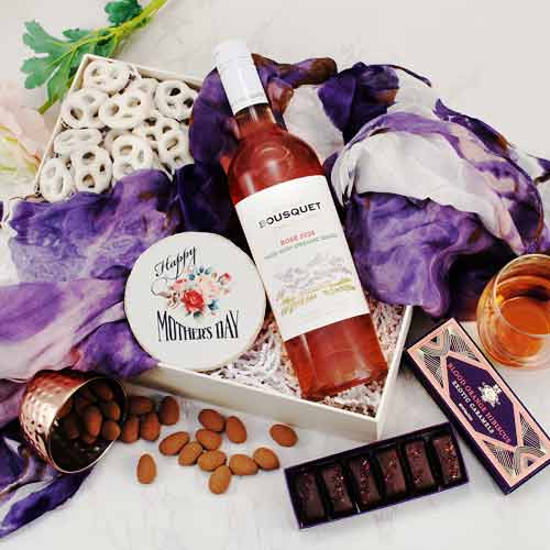 Rose Wine Gift Box-Mother’s Day Gift Box With Rose Wine