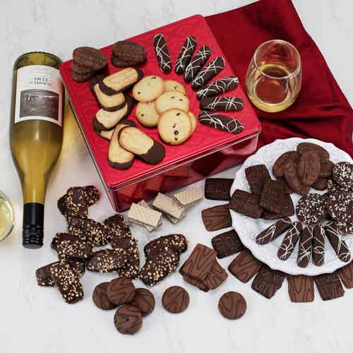 - Wine And Cookie Gift Box For Mother-in-Law | Wine And Cookie Gift Tin