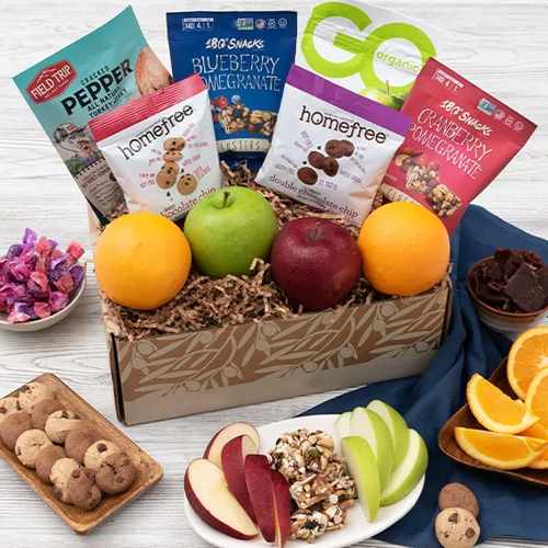 Joyful Gourmet Gift Basket -Fruits GlutenFree Gourmet Gift Box