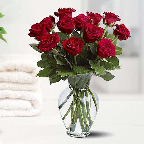 1 Dozen Red Roses-Send Dozen Roses To USA