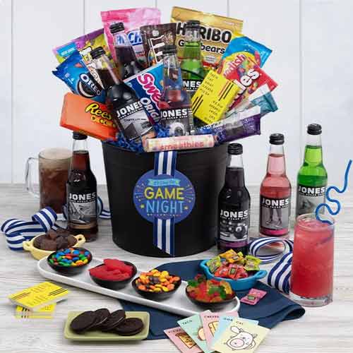 Game Basket for Family -Family Game Night Gift Bucket