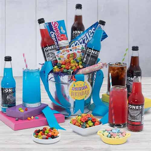 Make Party Soda Basket -Birthaday Hampers to USA